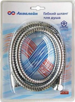 Шланг для душа АКВАЛАЙН блист. EUR-RUS 1,5 м дв. замок (внут. шл. рез. EPDM)